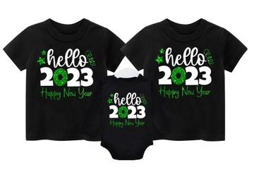 Набор рождественских футболок HELLO2023 подарок 3XL
