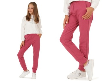 Спортивные штаны для девочки-146 античный розовый