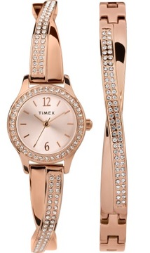 Женские часы TIMEX из розового золота с цирконием