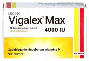 Vigalex Max, 4000 МО препарат вітамін D3 / 90 таблеток