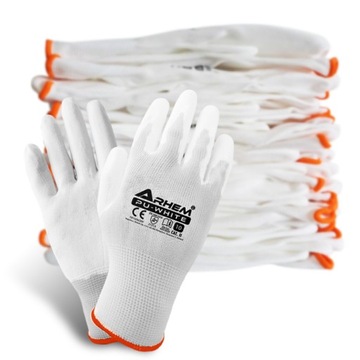 12 пар рабочих перчаток перчатки с белым полиуретановым покрытием R. 10-XL