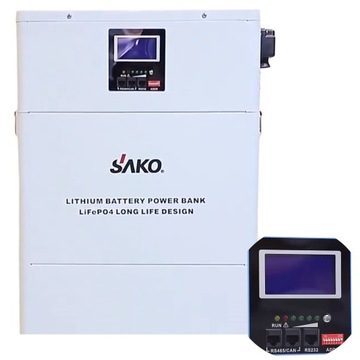 Зберігання енергії 10 кВт-год для фотоелектричної батареї LIFEPO4 SAKO 51.2 V