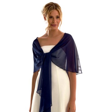 Шифоновый шарф, вечернее платье, для карнавального бала-темно-синий-45 x 180 см