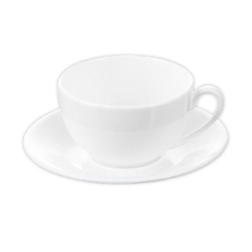Большая чашка для чая и кофе 400 мл с блюдцем Wilmax фарфоровая