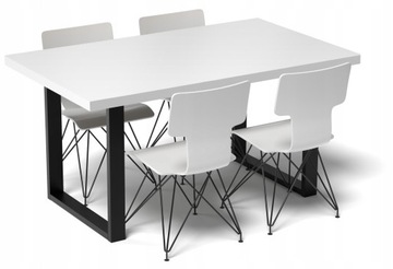 Обеденный стол в стиле лофт для кухни, столовой, кухни, белый