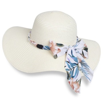 Большая соломенная шляпа женская волнистая пляжная