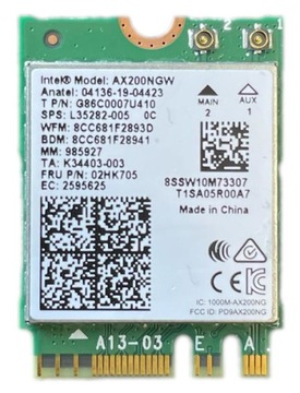 Карта модема WiFi Intel AX200NGW