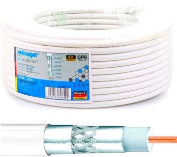 Коаксіальний антенний кабель RG6 135DB 6.8 mm 30m