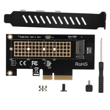 Адаптер NVMe M. 2 до PCIe 3.0 x4 для SSD в слотах x4, x8, x16