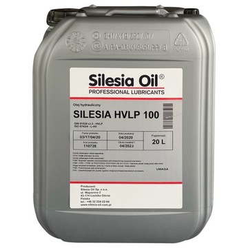 ГИДРАВЛИЧЕСКОЕ МАСЛО SILESIA OIL HVLP 100 20L