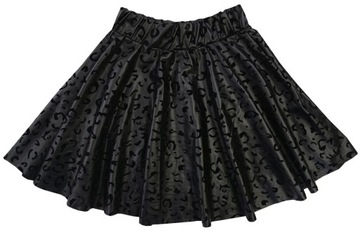 Черная элегантная праздничная юбка с плюшевой леопардовой расцветкой YW 122 H155E