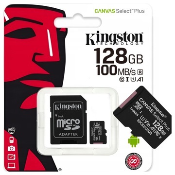 Карта памяти Micro SD 128GB KINGSTON SDCS2 C10 V10 A1 100Mb / s адаптер