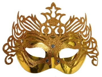 Карнавальна маска злотих з золотим орнаментом