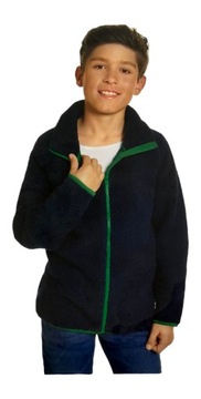 Куртка толстовка для мальчиков толстый флис темно-синий * 110-116