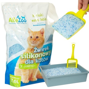 Allezoo силиконовый наполнитель для кошачьего туалета компактный тонкий натуральный 7,6 л