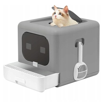 Большой ящик для кошачьего туалета с выдвижным ящиком + внутренний фильтр (F056)