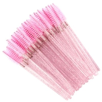 Кисть для ресниц нейлоновая блестящая 2,3 см (50 шт. op), розовый