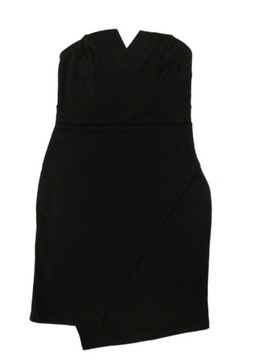 Чорне міні-плаття без бретелей з V-подібним вирізом bandau M