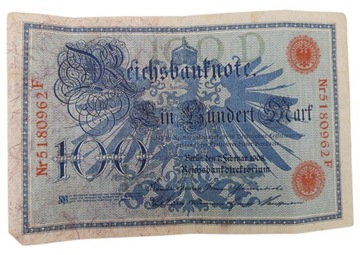 Стара колекційна банкнота Німеччина 100 марок 1908