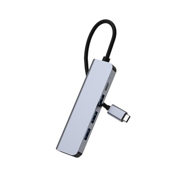Концентратор USB Type-C 5 в 1 з PD 100 Вт і підтримкою 4k30hz, 5 Гбіт/ з, 13 см