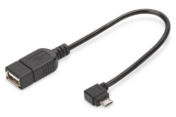 Кабель-адаптер USB 2.0 высокоскоростной OTG тип microUSB B угловой / USB A M / с 0,15 м C