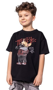 Черная хлопковая футболка для мальчиков с коротким рукавом ALL FOR KIDS 128/134