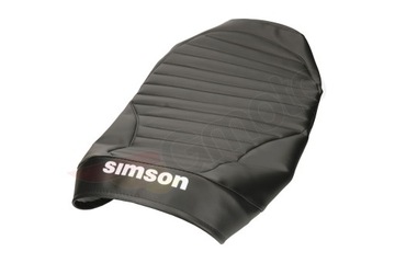 Чехол сиденье стеганый Simson SR50 SR80 скутер с губкой черный с надписью
