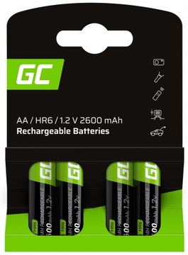 Аккумуляторная батарея Ni-Mh Green Cell AA (R6) 2600 mAh 4 шт.