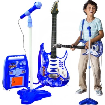 Дитяча гітара електричний рок мікрофон Підсилювач гра світить набір