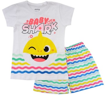 BABY SHARK Pijama пижама с коротким рукавом шорты белый полосатый 116 R224C