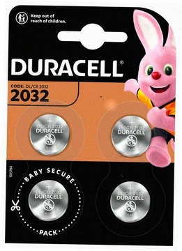 Литиевые батарейки Duracell E-CR2032 4шт