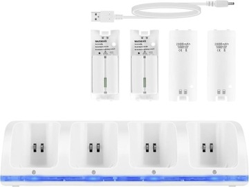 Зарядная станция с контроллером Wii 4 в 1 с 4 батареями