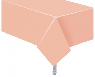 Светло-розовая бумажная скатерть 132x183 см