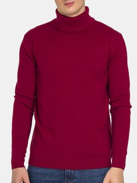 Водолазка чоловічий класичний елегантний светр гладкий бордовий L