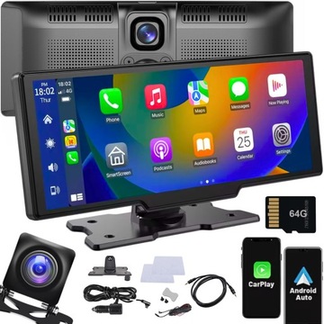 РАДИО МУЛЬТИМЕДИЙНАЯ СТАНЦИЯ МОНИТОР ANDROID АВТО APPLE CARPLAY 2 КАМЕРЫ DVR