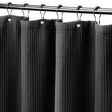 Текстильная занавеска для душа 180x180 черная