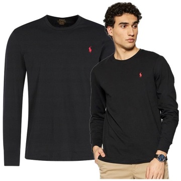 чоловічі поло ralph lauren longsleeve, чорна футболка з довгим рукавом