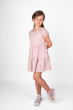 Платье в стиле бохо из хлопка с вышивкой dusty pink 128 Польша