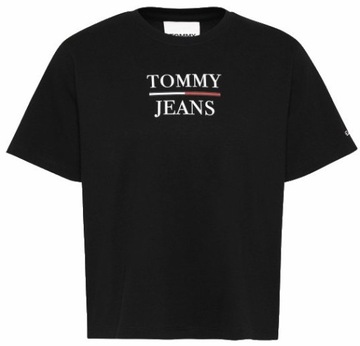 TOMMY JEANS черная футболка Женская футболка хлопок