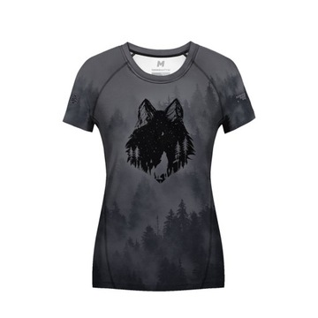 Жіноча футболка для скандинавської ходьби із зображенням вовка-XS