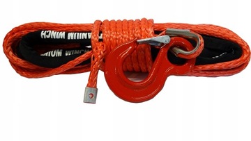 Синтетическая веревка для лебедки 8 мм 24 м синтетика Jimny + крюк
