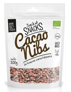 Какао-бобы измельченные био 200 г-DIET-FOOD