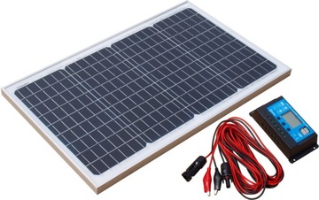 PANEL SOLARNY MONOKRYSTALICZNY 40W 12V + REGULATOR