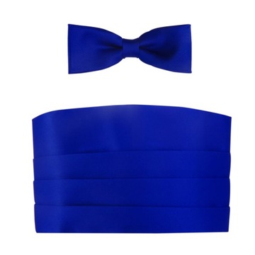Кобальт-синій пояс для смокінгу з краваткою-метеликом slim