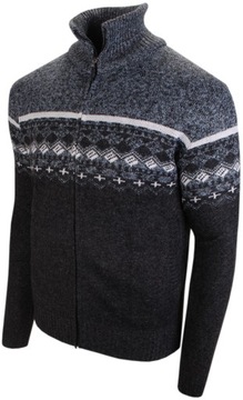 L-пуловер-толстовка норвезький візерунок на вовняному флісі
