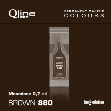 Коричневий 860-бронзовий пігмент QLINE PRO для постійного макіяжу брів MONODOS