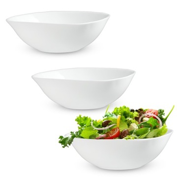 3X KADAX салатница чаша 19 см стеклянные миски для супа закуски набор белый