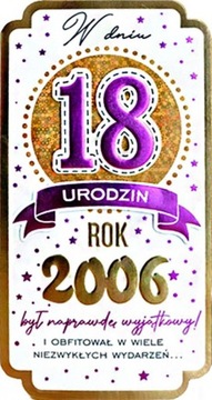 Открытка на восемнадцать для рожденных в 2006 году открытки на 18 лет PM346