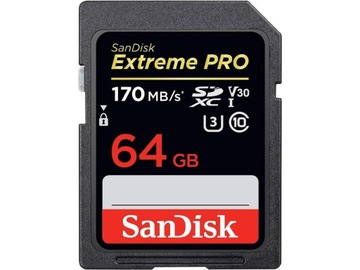 Карта памяти SanDisk Extreme PRO 64GB V30 U3