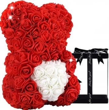 Плюшевий ведмедик з трояндами великий подарунок День святого Валентина ремесла Троянда